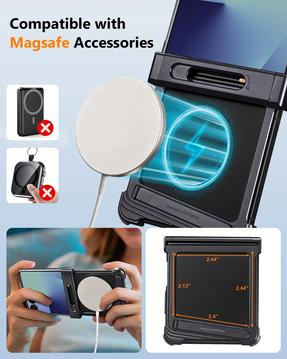 Eary Magnetic Phone Case for Samsung Galaxy Z Flip 7 With Adjustable Hidden Stand Military-Grade Shockproof Protection 7 Cover