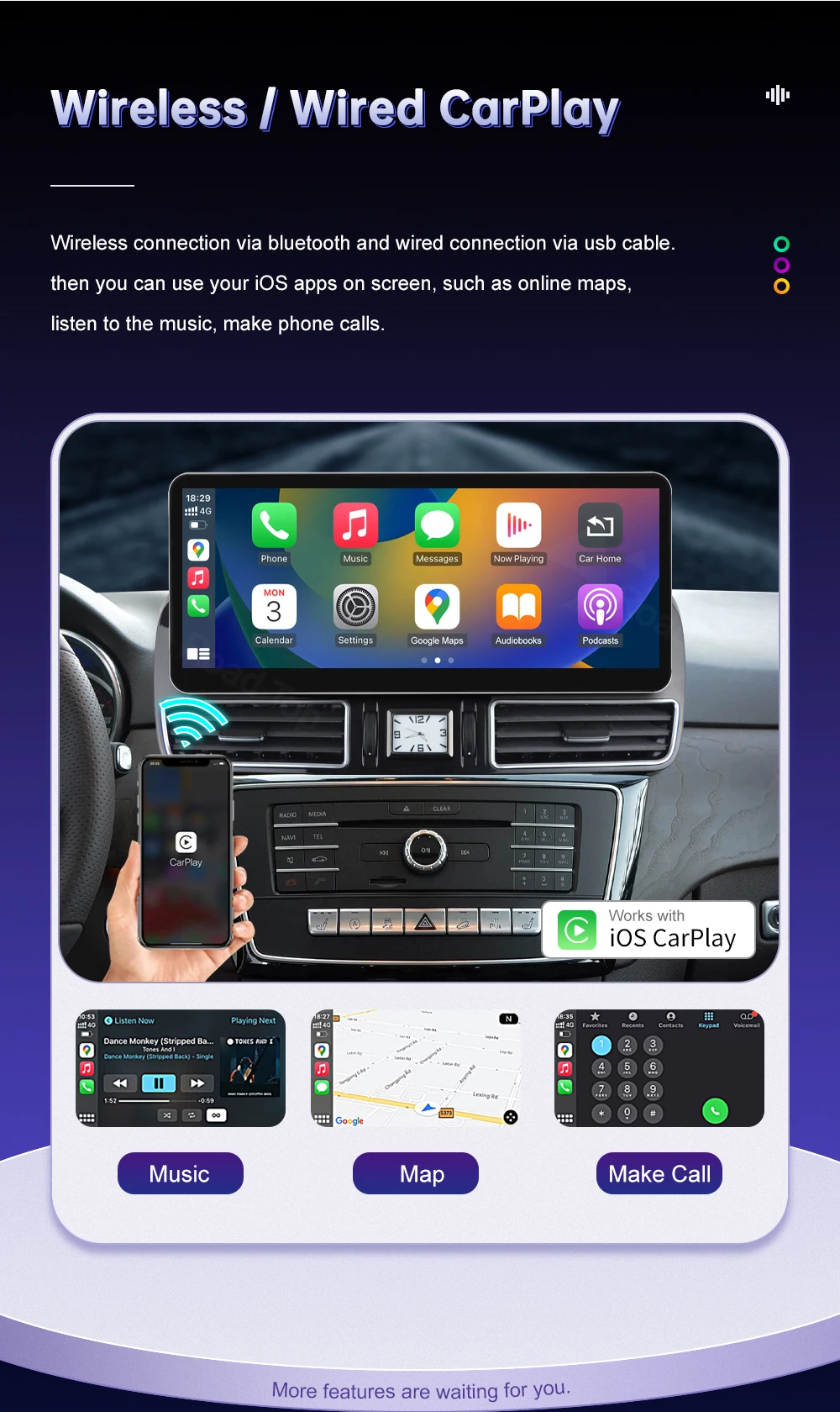12,3-Zoll-Linux-Touchscreen für Benz GLE GLS 2016-2018 Android Auto Multimedia Wireless CarPlay Stereo-Headunit Autoradio – Detail 10