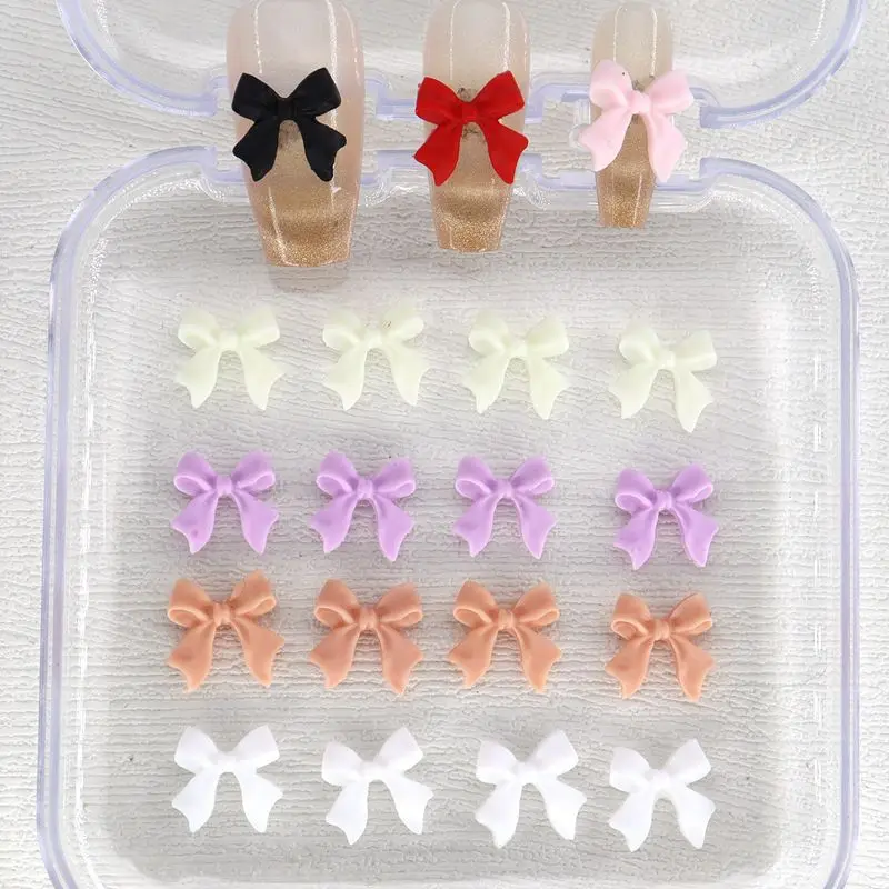 100PCS Hot Selling Ribbon Resin Bow 3D Mixed Outfit Beautiful Girl Nails DIY Accessories Nail Accessories Wholesale 2