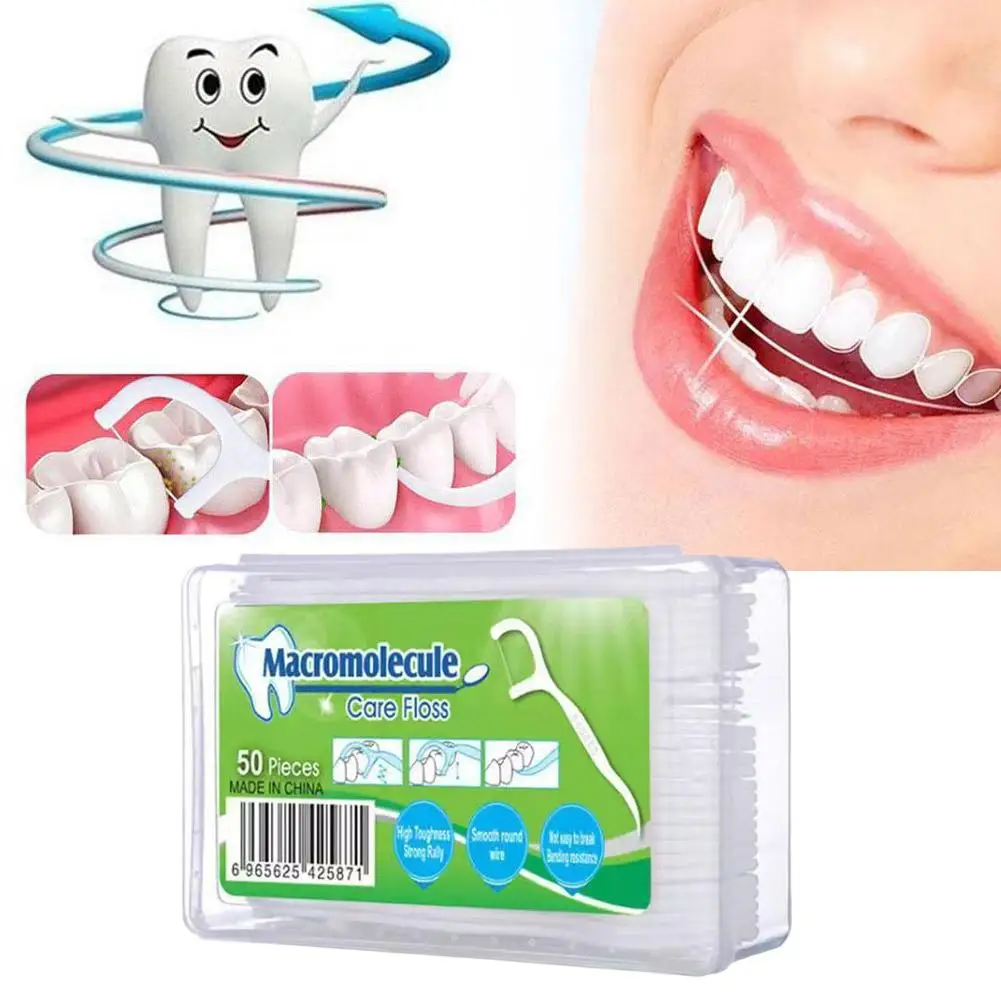 Plastic Disposable Dental Floss Picks for Oral Care