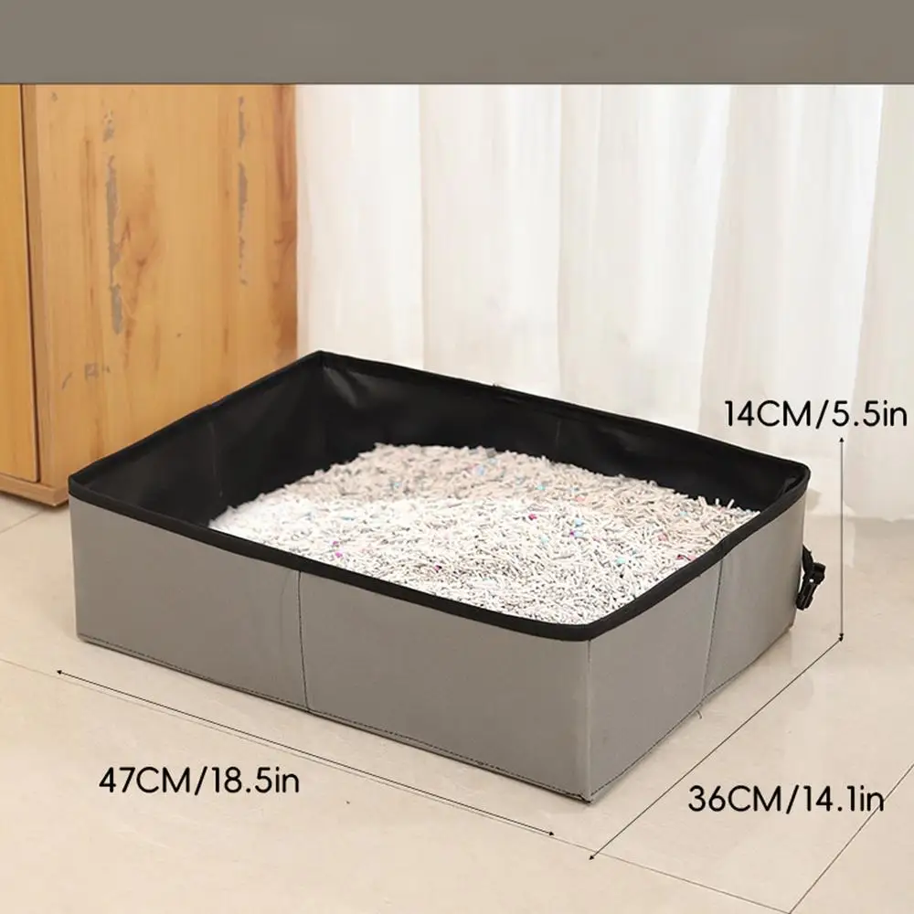 Foldable Cat Litter Box Leak-Proof Portable Litter Box Compact Leakproof Cat Toilet For Travel In Car Camping Easy Car Ride Road