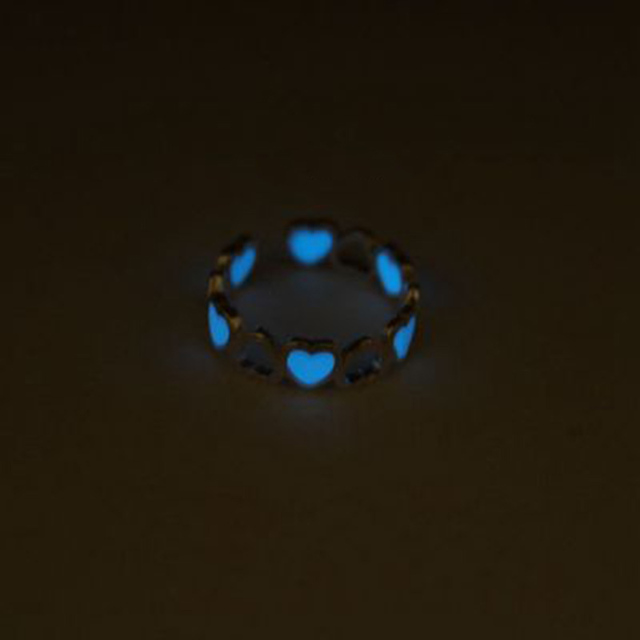 pcs Couple Luminous Finger Rings for Women Men Glowing In Dark Heart Lover Wedding Bands Women Girls Jewelry Gift Accessories