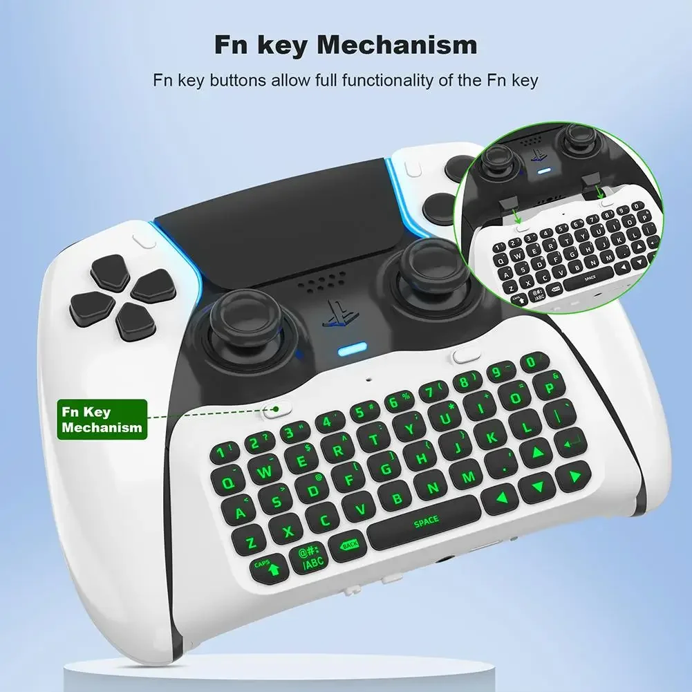 Controller Per Tastiera Wireless Per Ps5 Mini Chat Pad Messaggio Tastiera Da Gioco Tastiera Altoparlante Integrato Con Tastiera Di Chat Jack Audio