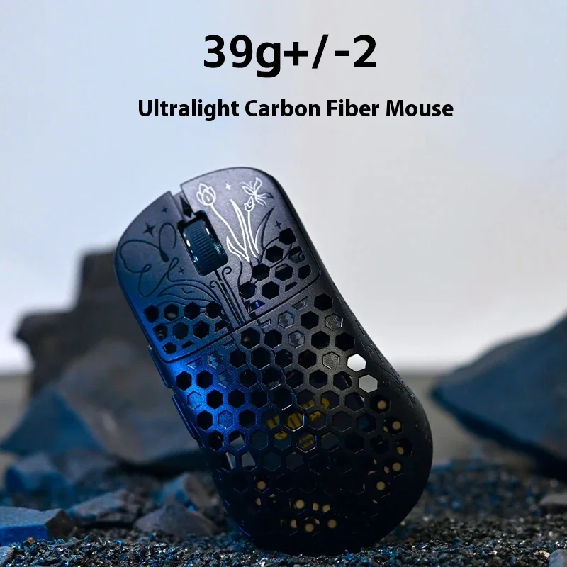 Unius Black Lotus Carbon Fibre Mouse Dual Mode Wireless Mouse