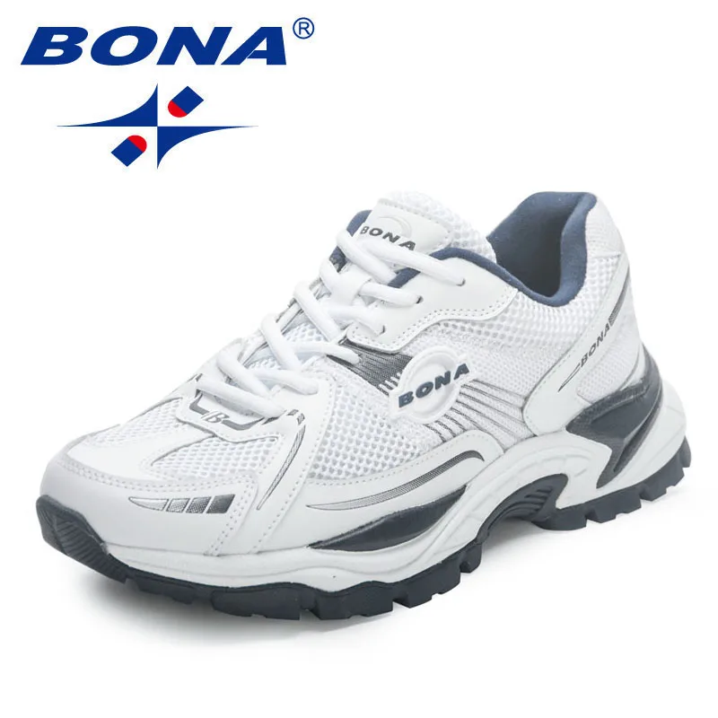 

Мужские кроссовки для бега BONA, черные кроссовки на платформе, дышащие кроссовки для улицы, новинка 2023