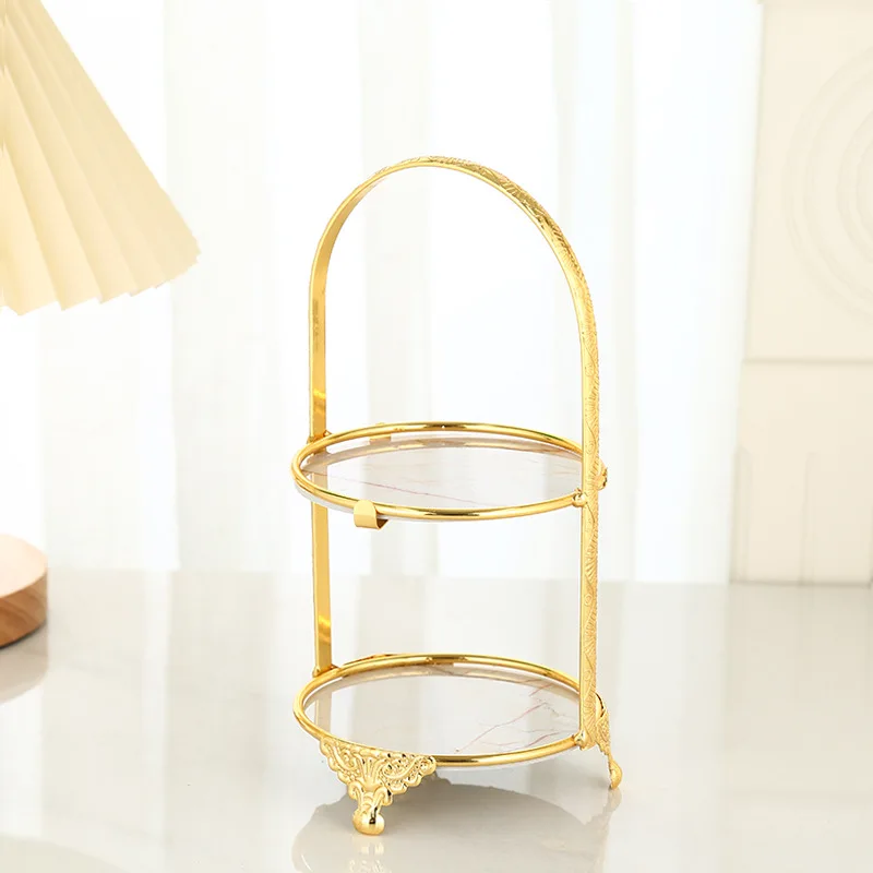 

European style cake rack Dessert Taipei European style tray Afternoon refreshment rack Two layers and three layers of iron art d