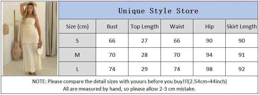 Description Picture 3 of itemChic Slim Spliced Ruffled Midi Skirt Set For Women Elegant Off Shoulder Open Back Strapless Top Suit 2025 New Lady Summer Outfit