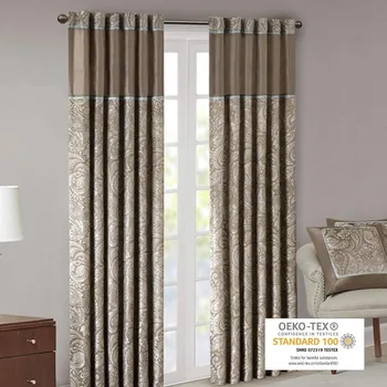 Aubrey Faux Silk Paisley Curtains 1
