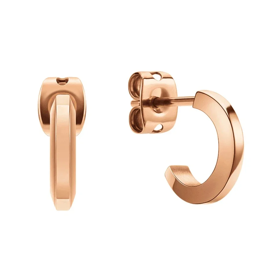 Exquisite high-end stainless steel semi-circular oil droplet DW earrings, a gift for girlfriends 5