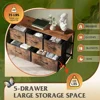 Dresser for Bedroom with 5 Drawers, Wide Chest of  Fabric Dresser, Storage Organizer Unit   Bins 5