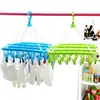 32 Clips Folding Clothes Dryer Hanger Windproof Socks Underwear Drying Rack Household Children Adults Storage Laundry Hanger New 5