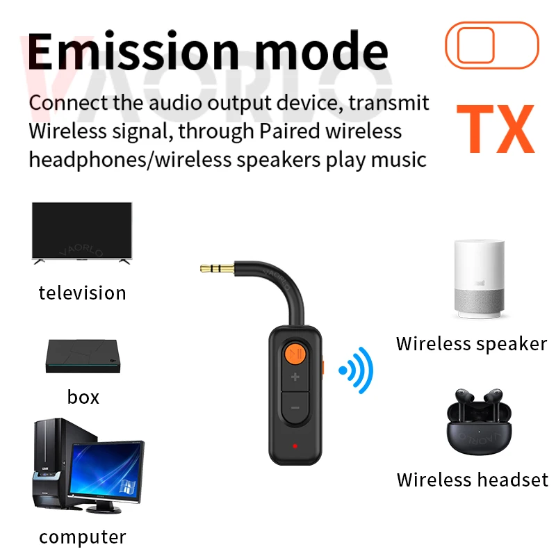 Wireless Bluetooth 5.4 Audio Transmitter & Receiver with HD HiFi Stereo and Built-in Mic