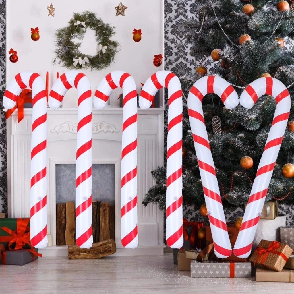 

Inflatable Christmas Candy Cane Stick Balloons Candy Canes Decoration for Christmas Party Decor New Year 2023 Navidad Supplies