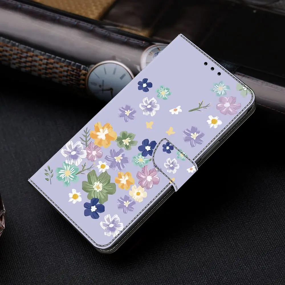 Floral Leather Wallet Flip Cover - 3D Design Phone Case