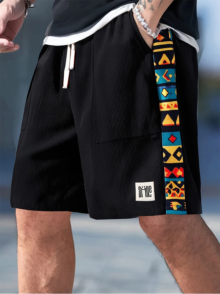 מכניות גלישה לחוף בסגנון אפריקאי מודפסות בטכנולוגיית 3D לגברים, אופנתיות ומגניבות, עמידות במים ויבשות מהירות, עם מרקם רך