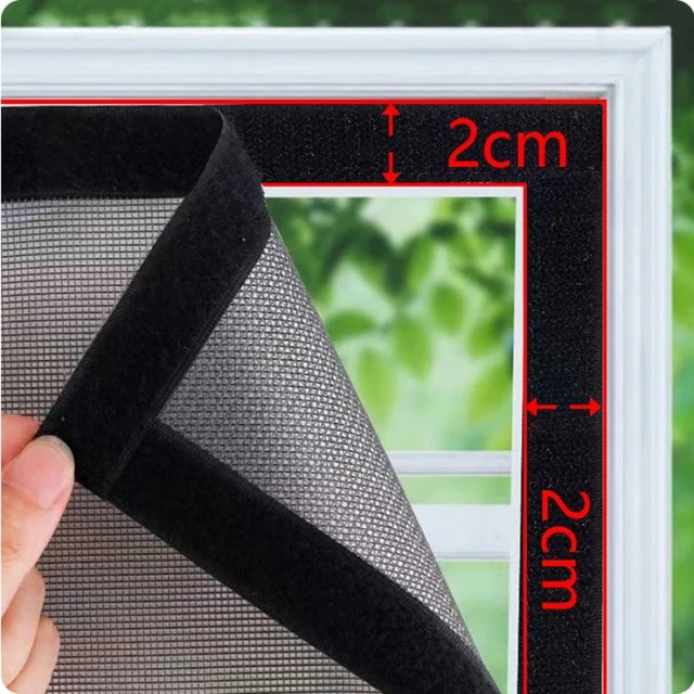 Summer, simple, black, mosquito net with multiple sizes to choose from, adhesive 2cm tape, window screen, curtain mosquito net