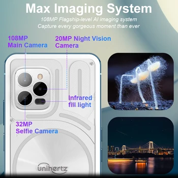 Unihertz Luna Smartphone Rhythm Ambient LED strip Music Phone 8GB RAM 256GB ROM 108MP G99 Mobile Phone Night Vision Cellphone 5