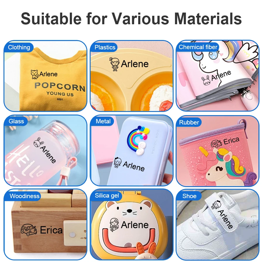 Personalized name stamp robot can print curved items, clothes, books, lunch boxes, and essential gifts for returning to s
