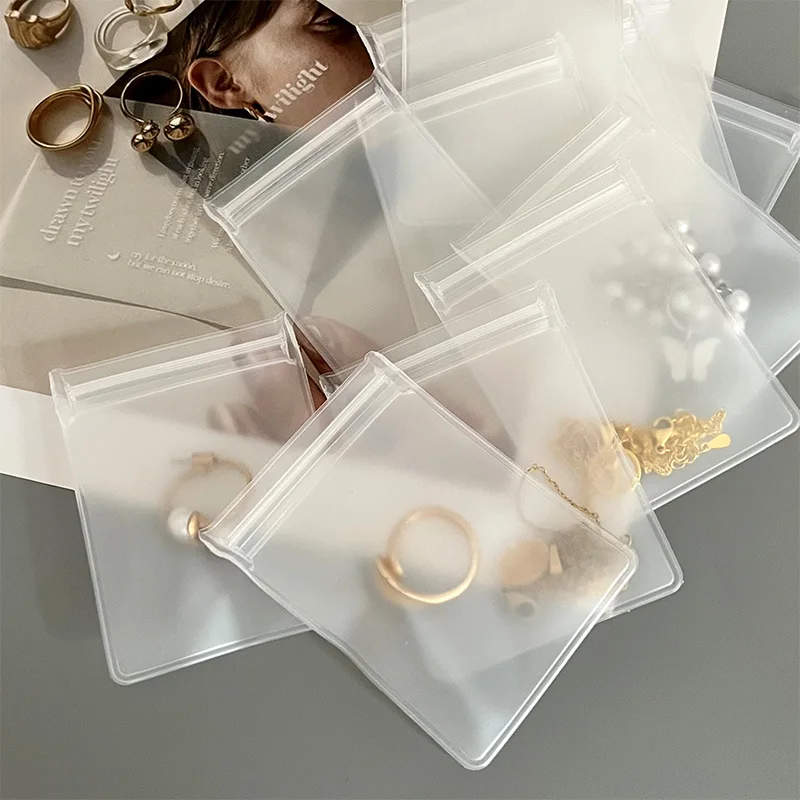 10pcs Transparent Frosted Small Ziplock Plastic Bags Jewelry Gift Storage Bag Packaging Clear Eva Self Sealing Pouches Wholesale 3