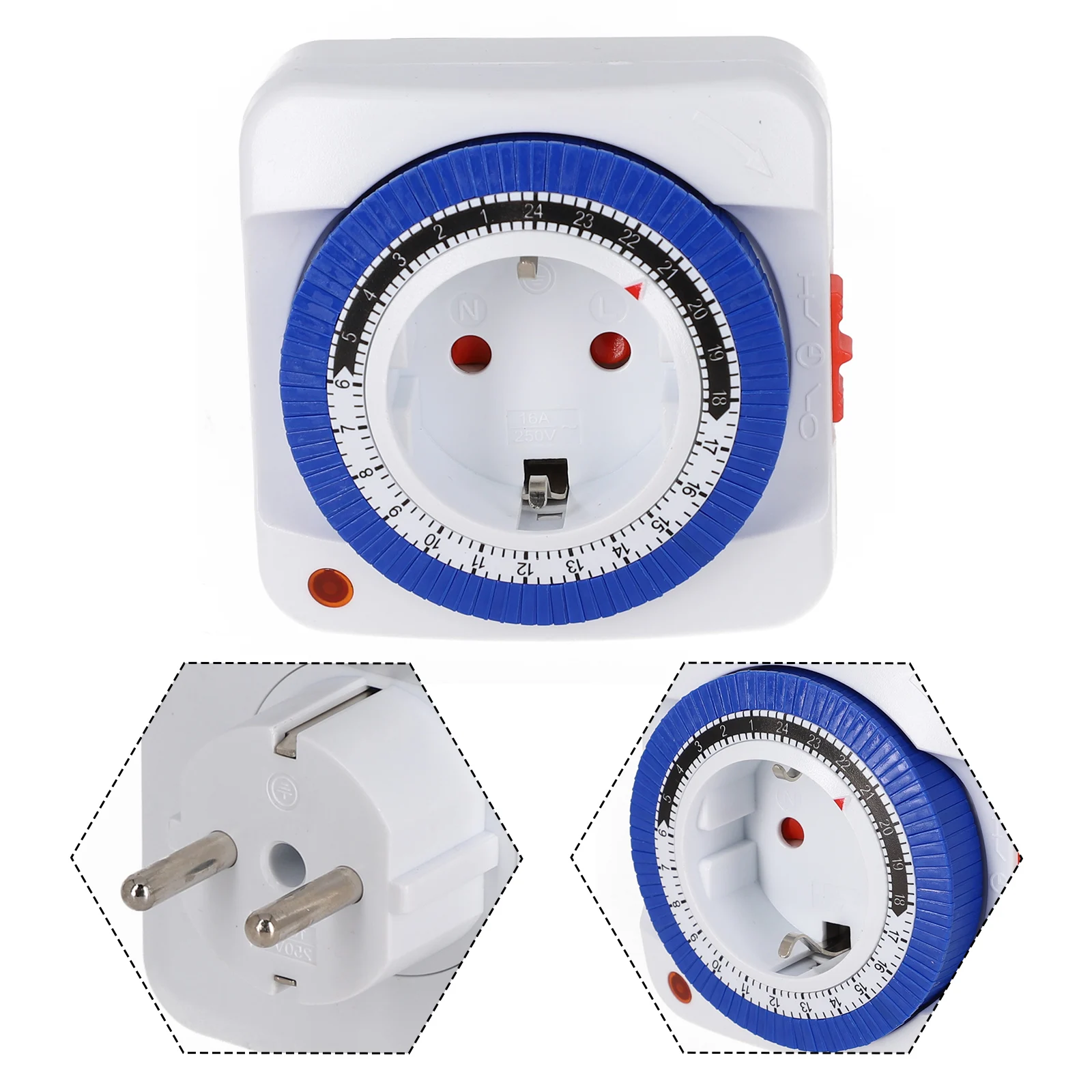 

1PCS Smart Countdown Cycle Socket 24 Hour Timer Mechanical Switch Timer EU Herramientas Ferramentas Multimeter