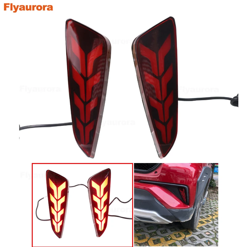 

2X Led Daytime Running Light ForToyota C-HR CHR IZOA 2017 2018 2019 Rear Bumper Reflector Brake Light Fog lights Car Accessories