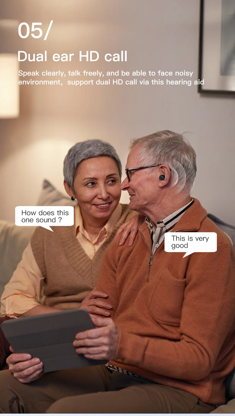 Digital Bluetooth Hearing AIDS Seniors Invisible Rechargeable Sound Amplifier Wi