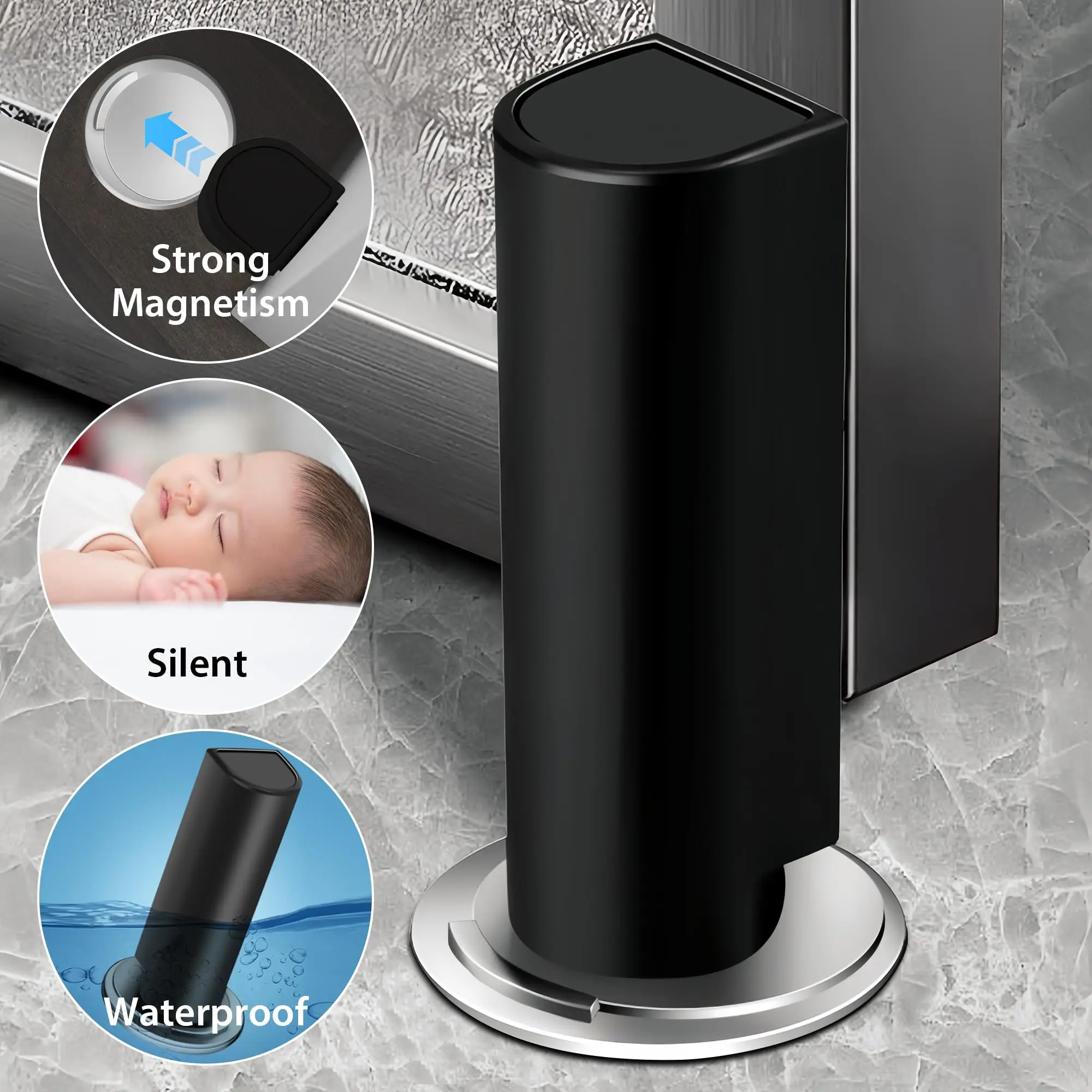Super Magnetic Door Stopper for Home, Office and Furniture Hardware-Wall Protector & Bumper for Hidden Door