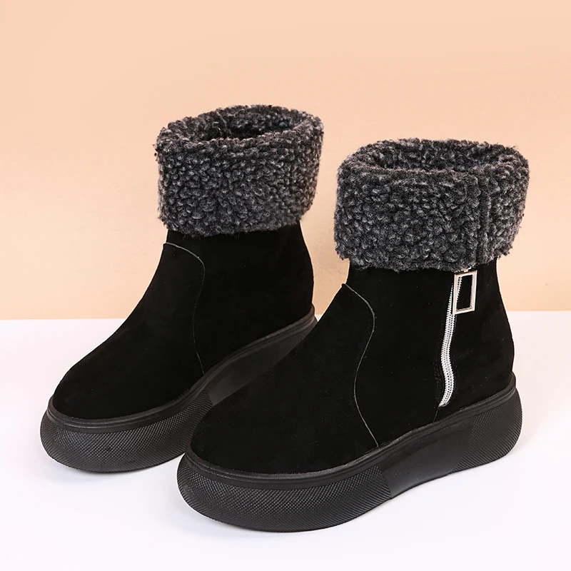 

2022 Winter Women Boots Warm Plush Ankle Snow Boots Women Shoes Fashion Zipper Women's Winter Boots Plus Size Zapatos De Mujer