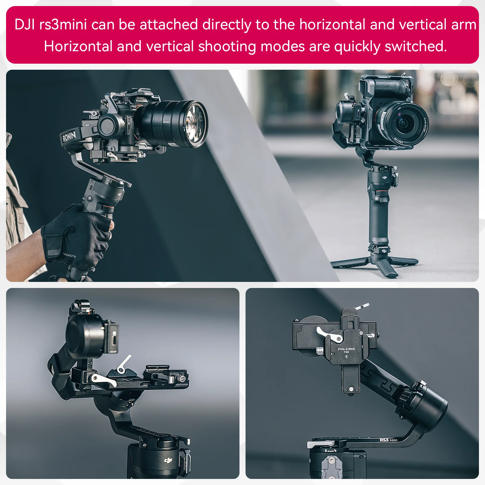 DJI RS3 MINI＋ULANZI  F38クランプ ベースプレート Ulanzi FALCAM F38 Mini Cross Arm Quick Release Plate Base