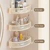No Drill Bathroom 2-Layer Shelf Metal Rack Shampoo Holder Corner Shelf Toilet Shelf Without Drilling Bathroom Accessories For WC 3