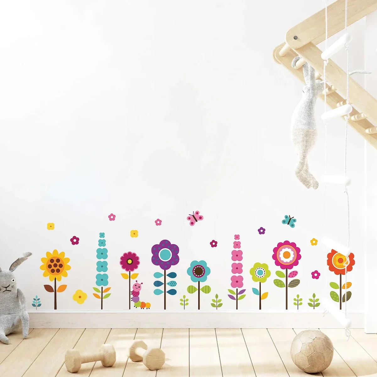 1Pc Cartoon Flower Wall Stickers Kids Room Home Decor