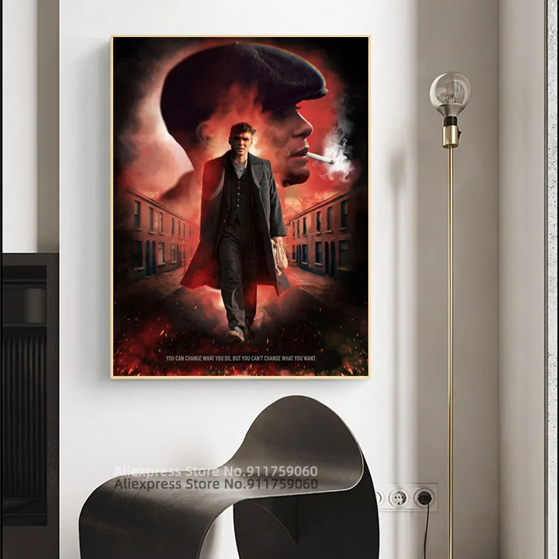 LYFCV Peaky Blinders Moive Posters en Prints Peaky Blinders Canvas Schilderijen Aan De Muur Kunst Film Canvas Foto's Woondecoratie 60x120cm Geen Ingelijst