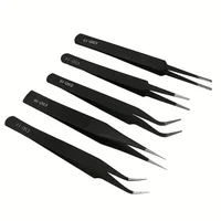 Precision ESD anti-static tweezers set -6-pc stainless steel tool for electronic repair and process modeling, bending 2025 2