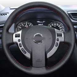 WCaRFun Hand-Stitched Leather steering wheel covers for Nissan Qashqai J10 X-TRAIL NV200 2008-2012 Car-Styling