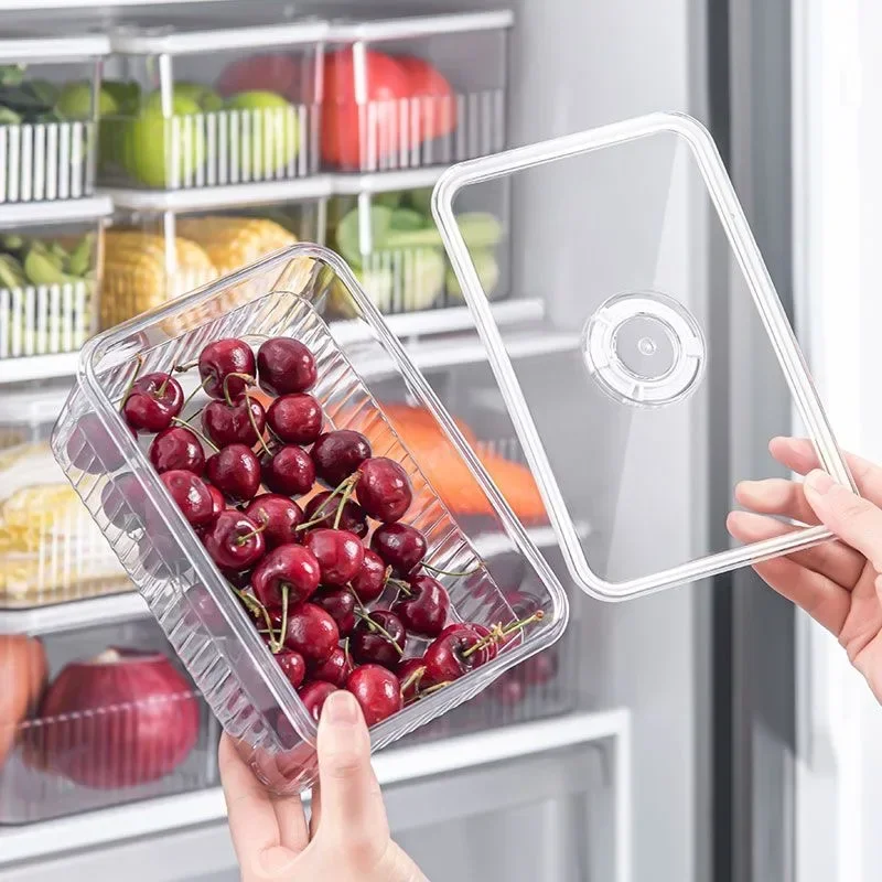 Transparent Fridge Organizer Food Storage Containers Fresh Vegetable Fruit Baskets Refrigerator Storage Box Kitchen Organizer 6