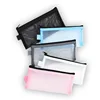 20.5x9cm Mesh Cosmetic Bag Nets Stationery Pencil Bag Case Holder Zipper Portable Lipsticks Keys Coin Charge Cable Organizer 2