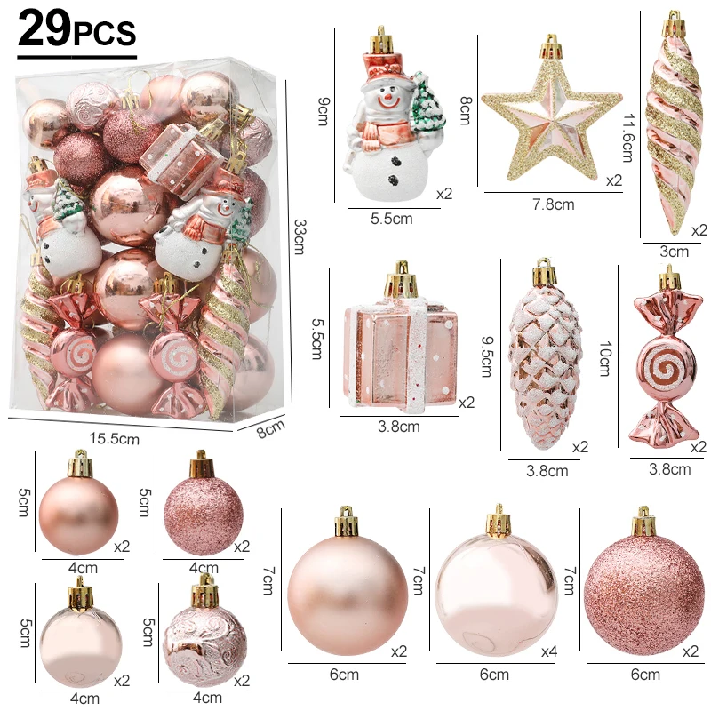 thumbnail image 1 of Bolas de árbol de Navidad, bastón de caramelo rojo, adorno colgante, juego de colgantes grandes, decoraciones navideñas para el hogar, Navidad 2024, Año Nuevo, 1 of 5