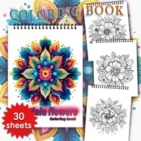 Spiral Coloring book -30 Sheets adult coloring book, 11.2 x 8.3 inches, 100g thick paper, drawing book, homecoming holiday gift 2