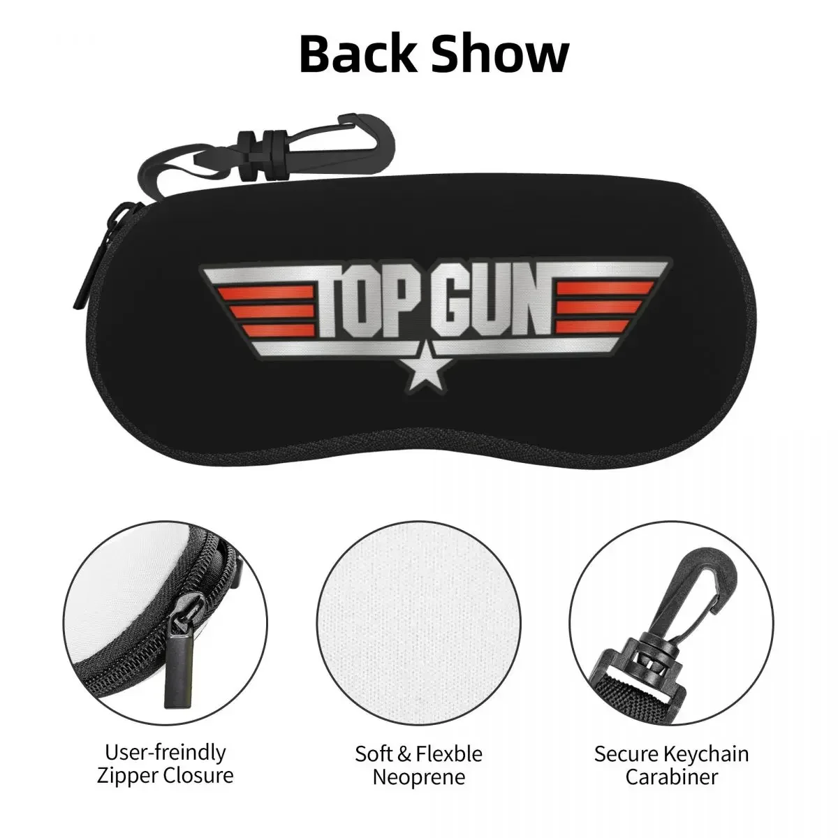 Top Gun Glasses Case Men Women Fashion 80s Movies Eyeglasses Storage Box Gift Sunglasses Box