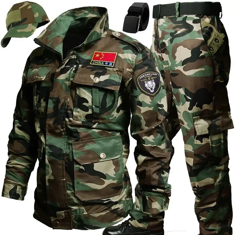 Ensemble tactique printemps automne pêche chasse multi-poches résistant camping homme