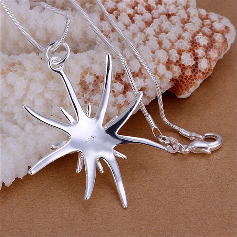 45-75cm 925 Sterling Silver Necklace jewelry Starfish Charms