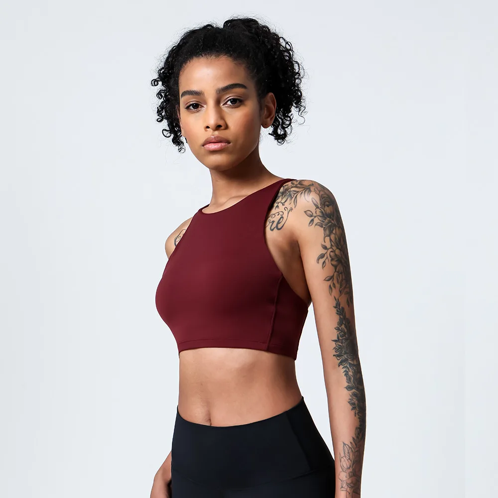 

Women Double-sided Brushed Sports Vest Female Yoga Running Fitness Elastic Sports Bra Yoga Top Gym Clothing Athletic Underwear