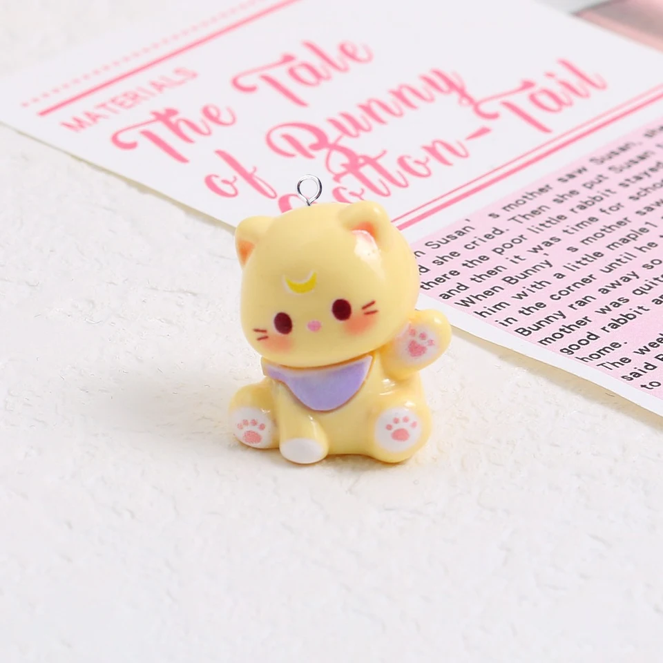 thumbnail image 2 of SAFIGLE 10pcs Cute Flocking Cat Charms For Jewelry Making:Resin Cat Pendant Cute Animal Jewelry Making Charms For Bracelets Necklaces Earrings Keychains Craft Supplies White 2 of 13