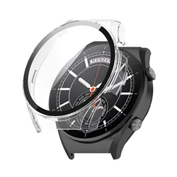 Premium Screen Protector Case for Xiaomi S1 Pro Smartwatch - Durable Hard Edge Protective Cover and Bumper Accessories (Clear)