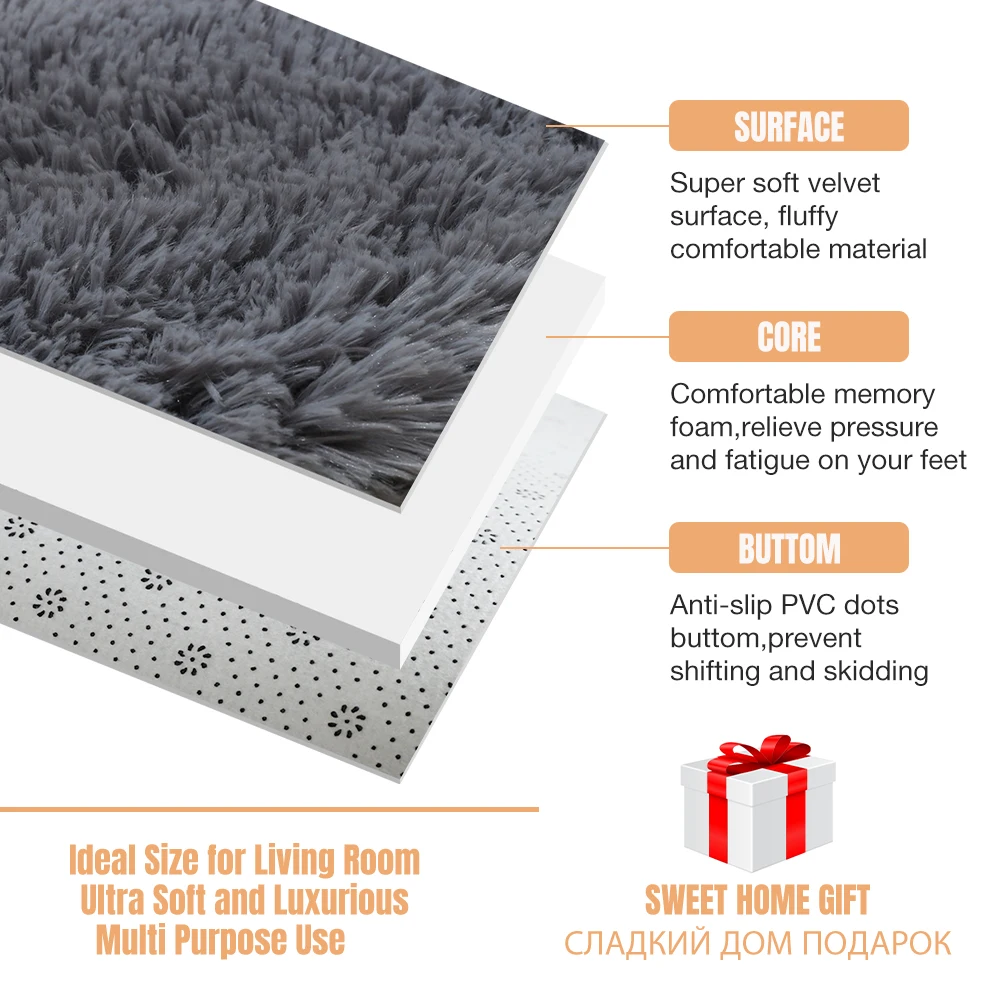 Thick Carpets for Living Room Modern Plush Rug Kids Bedroom Fluffy Floor Carpets Window Bedside Salon Sofa Table Decor Play Mat floor mat shaggy rugs