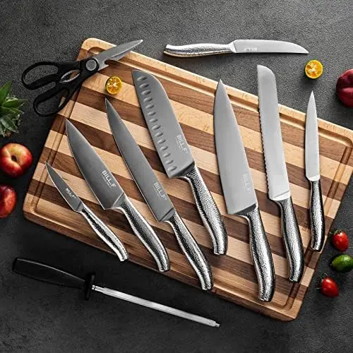 Set, 18-Piece Kitchen Knife Set with Block Wooden, Manual Sharpening for  Chef Knife Set, German Stainless Steel - AliExpress