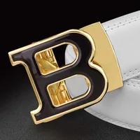 High Quality B Letter White Belt Men Classic Exquisite Designer Belt Men Fashion Luxury Designer Leather Belt