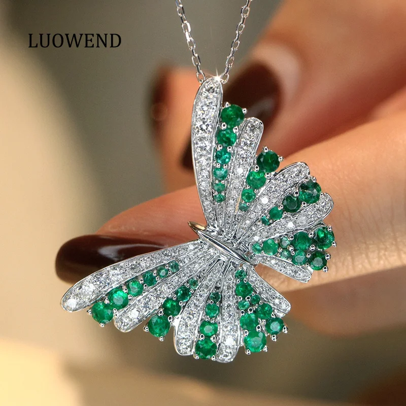 LUOWEND 18K ожерелье из белого