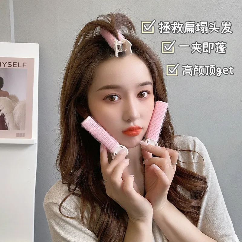 Hair Curling Tools 1/2pcs No Trace Head Hair Roots Fluffy Clip Lazy Air Bangs Self-adhesive Fluffy Hair Clip Curling Device Forehead Curler