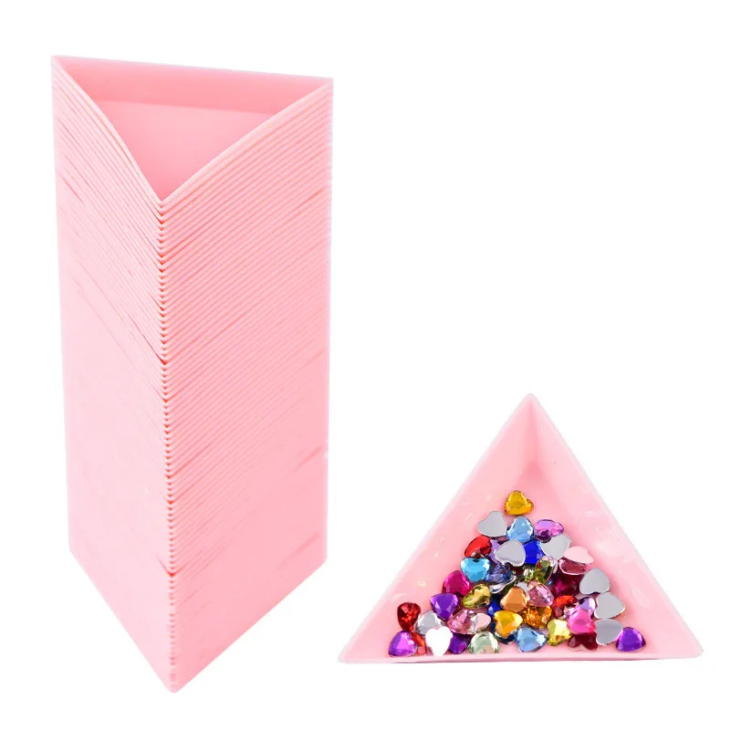 1/10pcs Edelstahl pinzette dreieckige runde Kunststoffs chale für Nagels tufe Perlen Display Kunst zubehör Schmuck zubehör – Detail 6